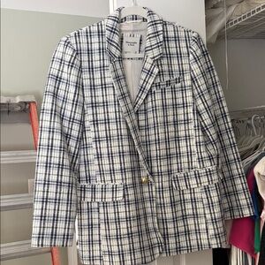 Abercrombie & Fitch Black and White Plaid Blazer